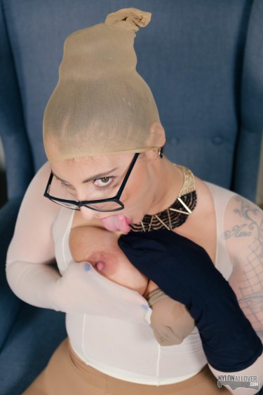 Sexy Brunette Nylon Lover 12