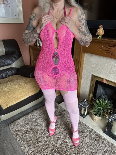 Inked Milf Hot Pink Lingerie Strip 3