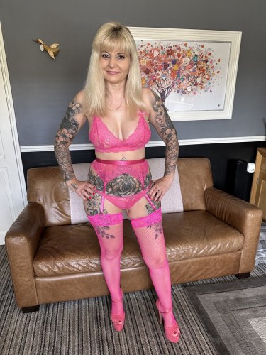 Inked Milf In Pink Lingerie 1