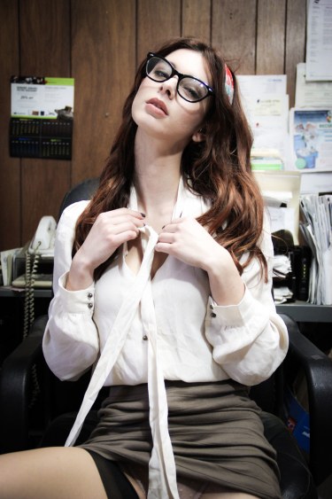 Secretary Azura Starr In Glasses 5