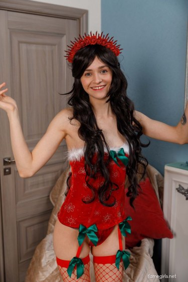 Olivia In Red Lingerie 4