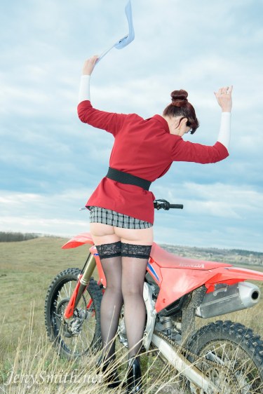 High Heels Secretary And A Bike 5