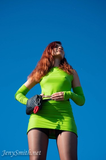 Jeny Smith In Green Dress 7