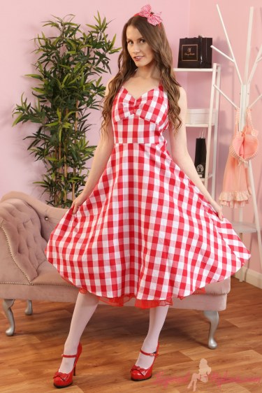 Brook L In Sexy Dress And Layered Nylons 1