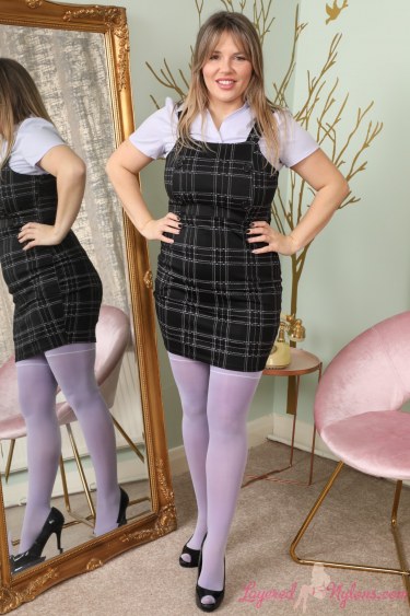 Siobhan Graves In Cute Dress And Nylons 1