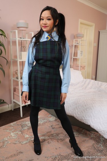Louisa Lu In Uniform And Stockings 1