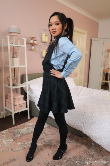 Louisa Lu In Uniform And Stockings 2