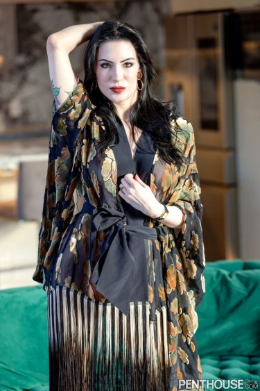 Anna De Ville On Green Sofa 2