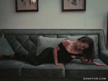 Brunette Babe On Couch 1