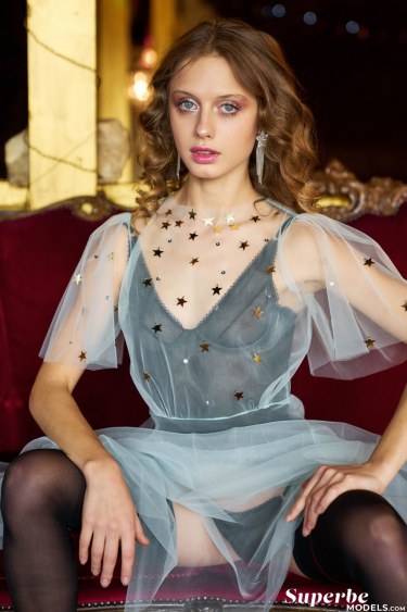 Amelie Lou In Black Stockings 1