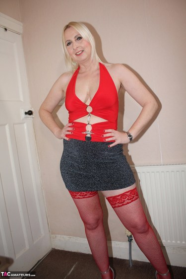 Tracey Lain In Tight Red Top 1