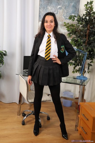 Summer Fox In College Uniform With Black Stockings Educational Tease 1