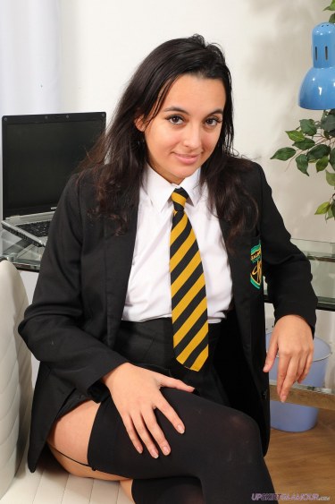 Summer Fox In College Uniform With Black Stockings Educational Tease 2